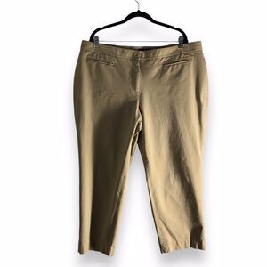 Talbots Size 20W Petite Heritage Pants‎ Crop Ankle Khaki Career Minimalist